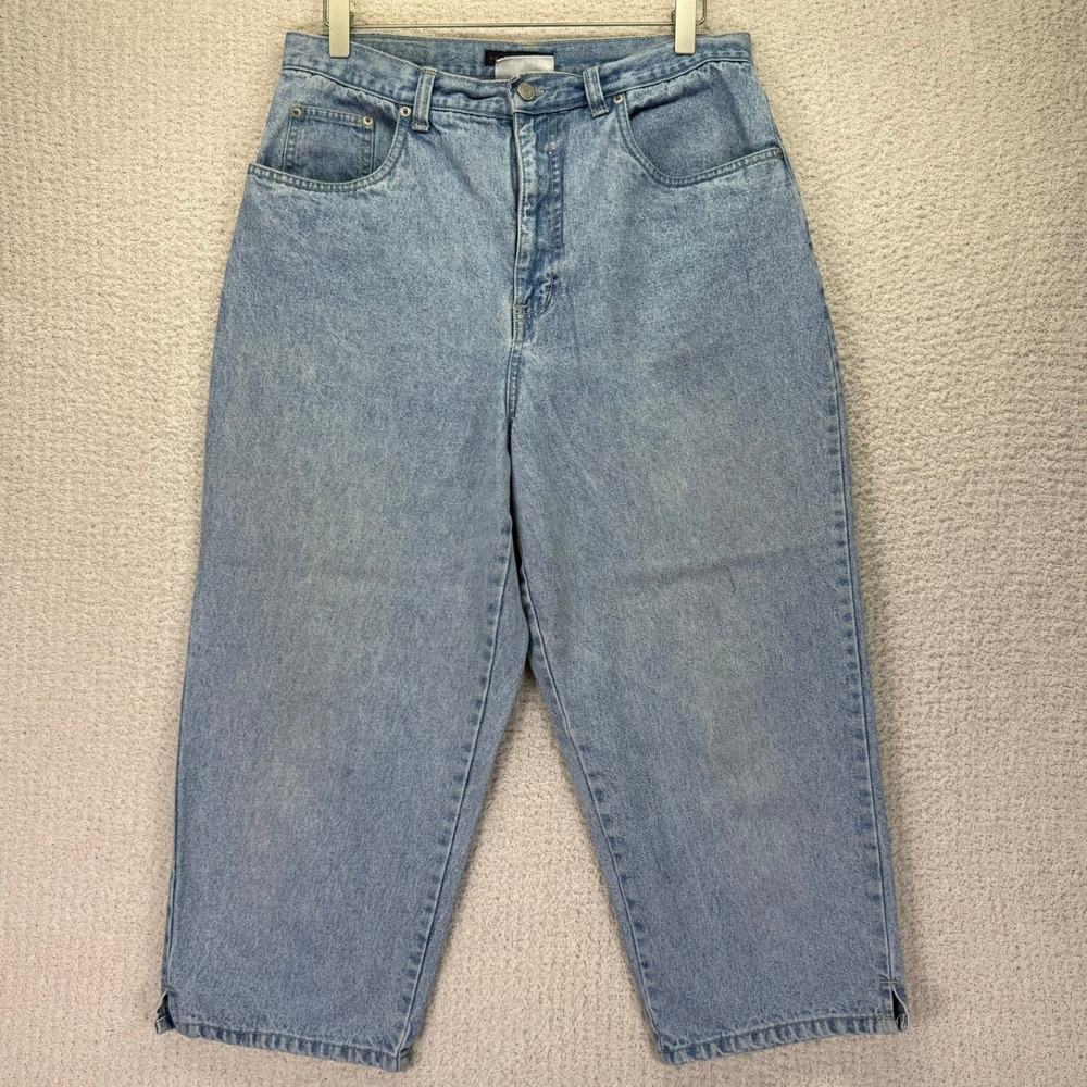 Bill Blass Vintage‎ Easy Fit Cropped Jeans Light Wash Denim Women's Size 12